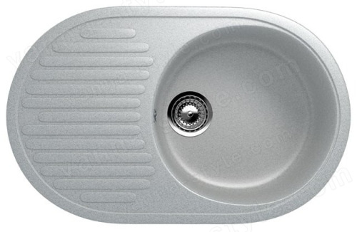 Кухонная мойка Ulgran U-107 U-107-310 72x46 из искусственного камня, серый