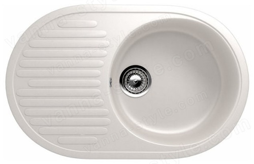 Кухонная мойка Ulgran U-107 U-107-331 72x46 из искусственного камня, белый