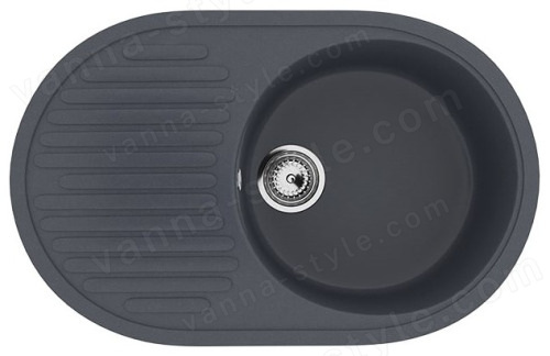 Кухонная мойка Ulgran U-107 U-107-343 72x46 из искусственного камня, серый