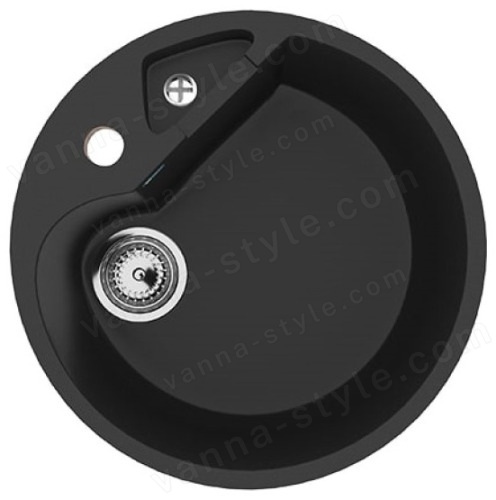 Кухонная мойка Ulgran U-108 U-108-344 51x51 из искусственного камня, черный