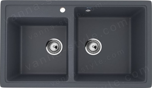 Кухонная мойка Ulgran U-200 U-200-343 84x49 из искусственного камня, серый