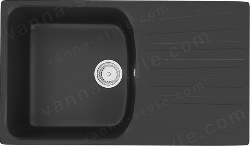 Кухонная мойка Ulgran U-203 U-203-344 83x48 из искусственного камня, черный