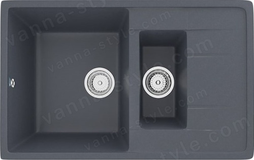 Кухонная мойка Ulgran U-205 U-205-343 77x50 из искусственного камня, серый