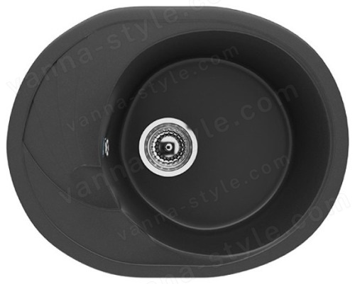 Кухонная мойка Ulgran U-403 U-403-344 57x47 из искусственного камня, черный