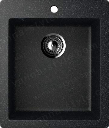 Кухонная мойка Ulgran U-404 U-404-308 42x50 из искусственного камня, черный