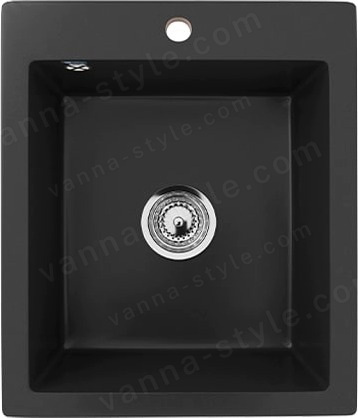 Кухонная мойка Ulgran U-404 U-404-344 42x50 из искусственного камня, черный