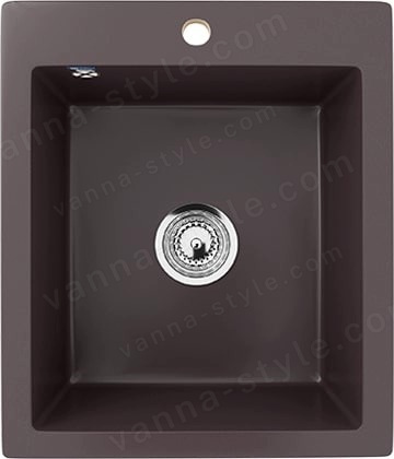 Кухонная мойка Ulgran U-404 U-404-345 42x50 из искусственного камня, коричневый