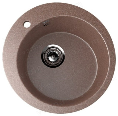 Кухонная мойка Ulgran U-405 U-405-307 50x50 из искусственного камня, коричневый
