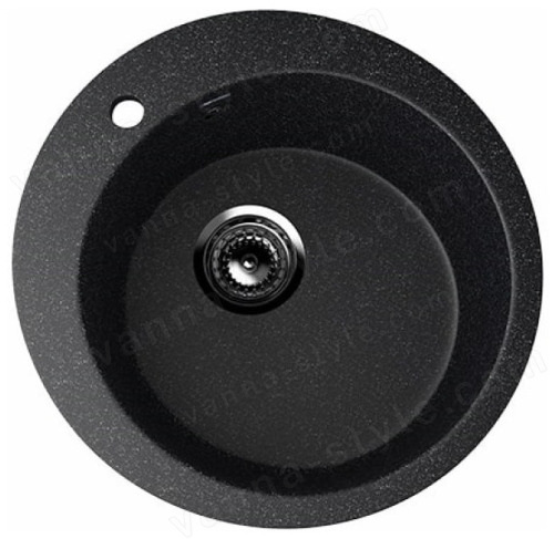 Кухонная мойка Ulgran U-405 U-405-308 50x50 из искусственного камня, черный