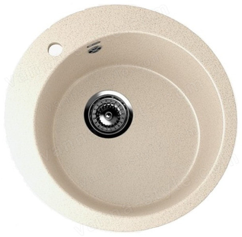 Кухонная мойка Ulgran U-405 U-405-328 50x50 из искусственного камня, бежевый