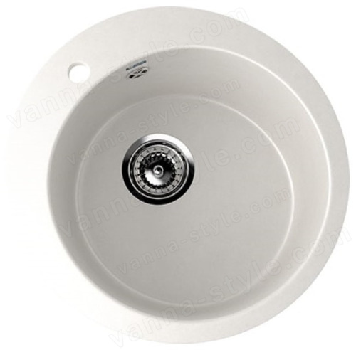 Кухонная мойка Ulgran U-405 U-405-341 50x50 из искусственного камня, белый
