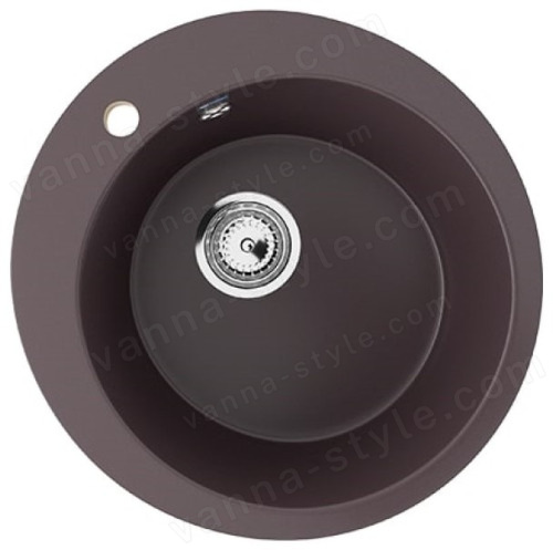 Кухонная мойка Ulgran U-405 U-405-345 50x50 из искусственного камня, коричневый