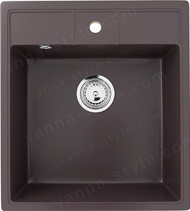 Кухонная мойка Ulgran U-406 U-406-345 45x50 из искусственного камня, коричневый