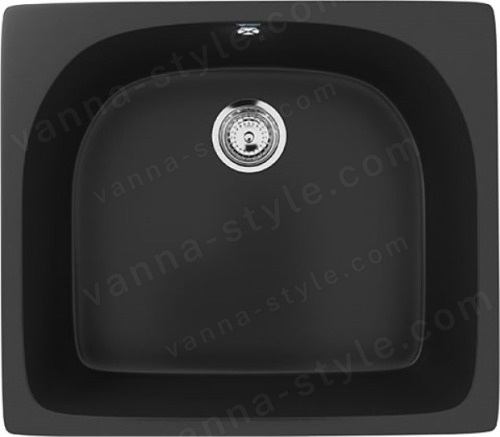 Кухонная мойка Ulgran U-408 U-408-344 59x51 из искусственного камня, черный