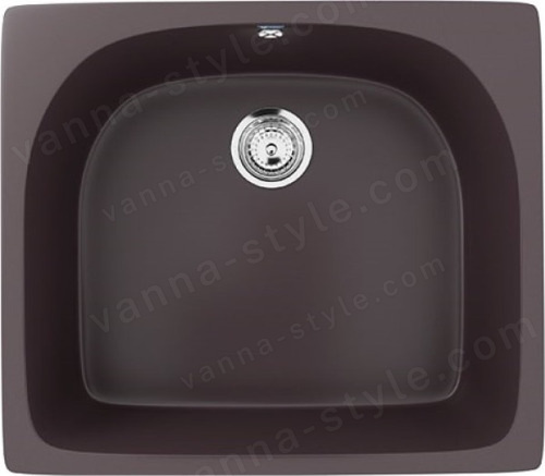 Кухонная мойка Ulgran U-408 U-408-345 59x51 из искусственного камня, коричневый