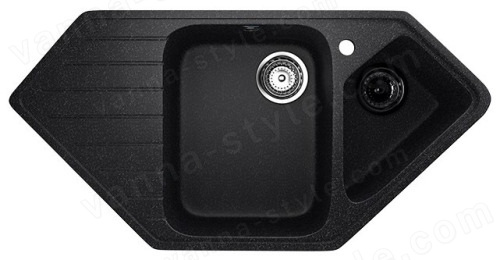 Кухонная мойка Ulgran U-409 U-409-308 97x50 из искусственного камня, черный