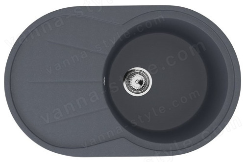 Кухонная мойка Ulgran U-503 U-503-343 75x48 из искусственного камня, серый