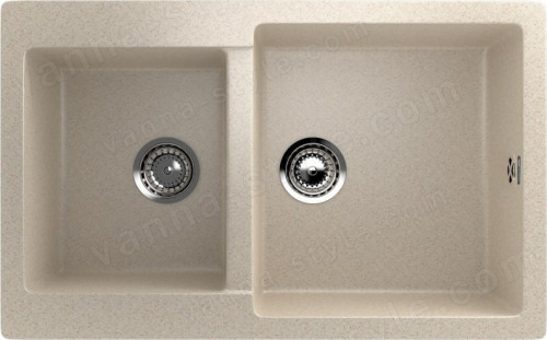 Кухонная мойка Ulgran U-505 U-505-328 77x50 из искусственного камня, бежевый