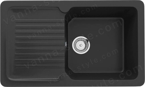 Кухонная мойка Ulgran U-506 U-506-344 77x50 из искусственного камня, черный