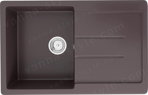 Кухонная мойка Ulgran U-507 U-507-345 77x50 из искусственного камня, коричневый
