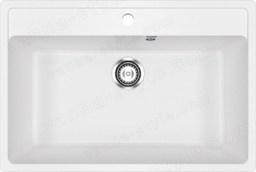 Кухонная мойка Ulgran U-600 U-600-341 76x51 из искусственного камня, белый