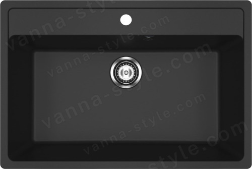 Кухонная мойка Ulgran U-600 U-600-344 76x51 из искусственного камня, черный