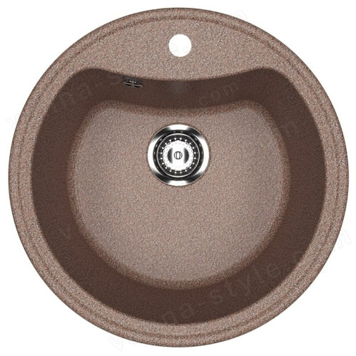 Кухонная мойка Ulgran U-601 U-601-307 51x51 из искусственного камня, коричневый
