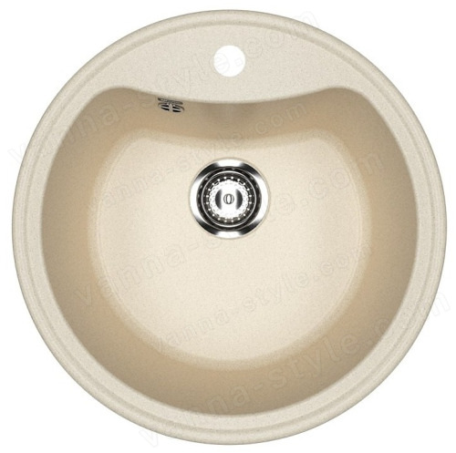 Кухонная мойка Ulgran U-601 U-601-328 51x51 из искусственного камня, бежевый