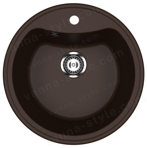 Кухонная мойка Ulgran U-601 U-601-345 51x51 из искусственного камня, коричневый