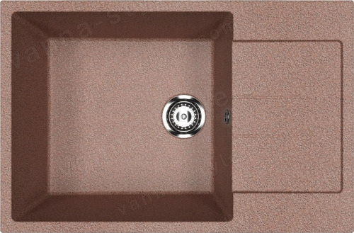 Кухонная мойка Ulgran U-602 U-602-307 76x50 из искусственного камня, коричневый