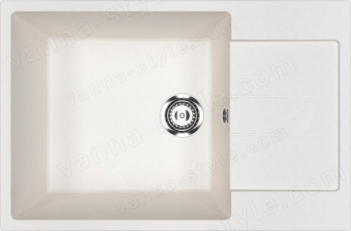 Кухонная мойка Ulgran U-602 U-602-341 76x50 из искусственного камня, белый