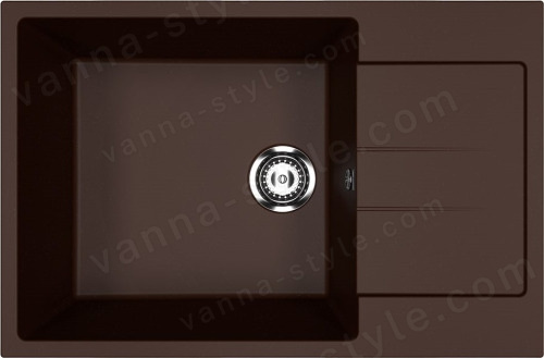 Кухонная мойка Ulgran U-602 U-602-345 76x50 из искусственного камня, коричневый