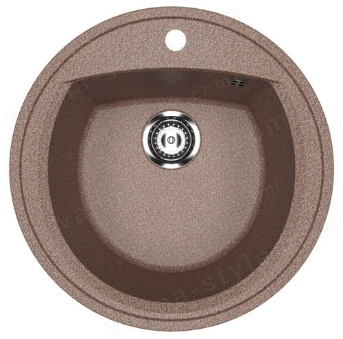 Кухонная мойка Ulgran U-603 U-603-307 52x52 из искусственного камня, коричневый