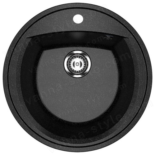 Кухонная мойка Ulgran U-603 U-603-308 52x52 из искусственного камня, черный