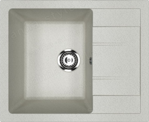 Кухонная мойка Ulgran U-607 U-607-310 61x50 из искусственного камня, серый
