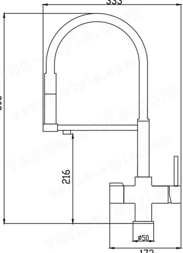 Смеситель для кухни Rose R758 с подключением фильтра и гибким изливом, хром с подключением фильтра и гибким изливом, хром