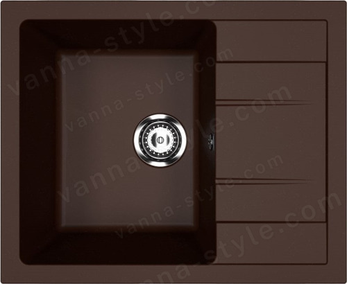 Кухонная мойка Ulgran U-607 U-607-345 61x50 из искусственного камня, коричневый