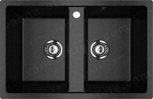 Кухонная мойка Ulgran U-608 U-608-308 77x50 из искусственного камня, черный