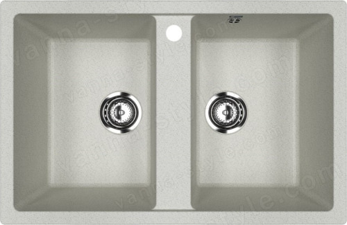 Кухонная мойка Ulgran U-608 U-608-310 77x50 из искусственного камня, серый
