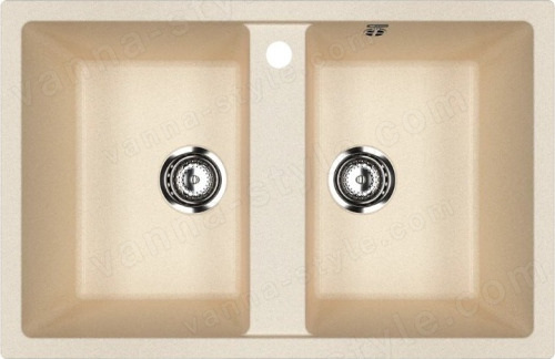 Кухонная мойка Ulgran U-608 U-608-328 77x50 из искусственного камня, бежевый