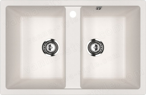 Кухонная мойка Ulgran U-608 U-608-331 77x50 из искусственного камня, белый