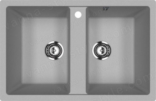 Кухонная мойка Ulgran U-608 U-608-342 77x50 из искусственного камня, серый