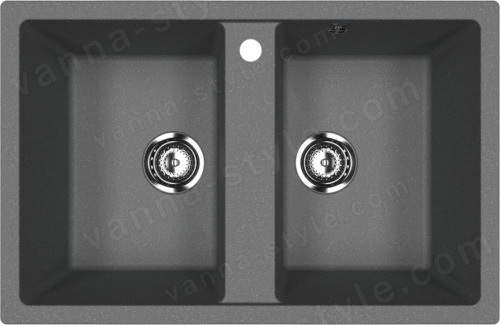 Кухонная мойка Ulgran U-608 U-608-343 77x50 из искусственного камня, серый