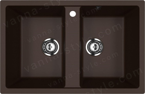 Кухонная мойка Ulgran U-608 U-608-345 77x50 из искусственного камня, коричневый