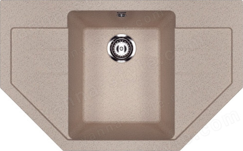 Кухонная мойка Ulgran U-609 U-609-302 79x49 из искусственного камня, песочный