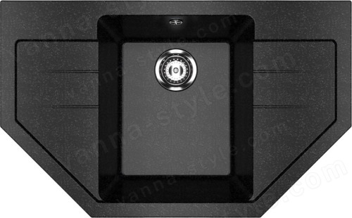 Кухонная мойка Ulgran U-609 U-609-308 79x49 из искусственного камня, черный