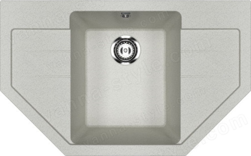 Кухонная мойка Ulgran U-609 U-609-310 79x49 из искусственного камня, серый