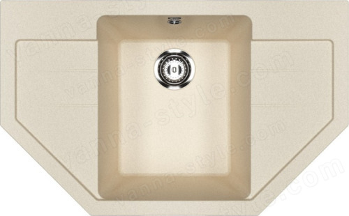 Кухонная мойка Ulgran U-609 U-609-328 79x49 из искусственного камня, бежевый