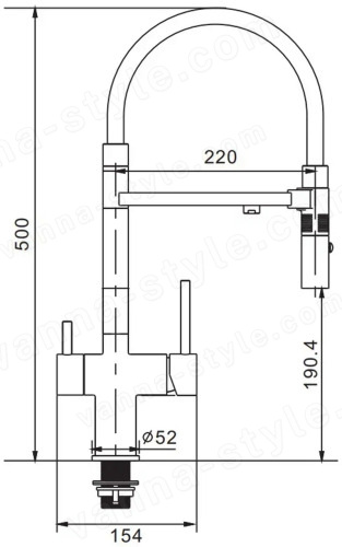 Смеситель для кухни Rose R958Q с подключением фильтра и гибким изливом, бронза с подключением фильтра и гибким изливом, бронза