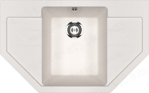 Кухонная мойка Ulgran U-609 U-609-331 79x49 из искусственного камня, белый